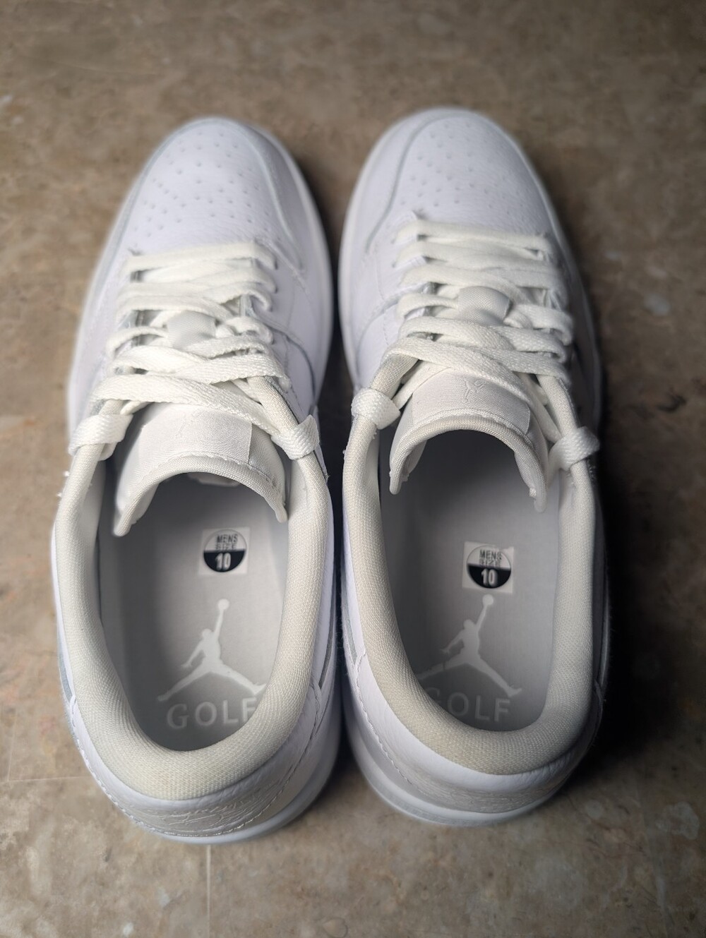 Nike Air Jordan 1 Low GS (2022) Golf Triple White #DD9315-101 Men's Size 10 - Picture 7 of 12